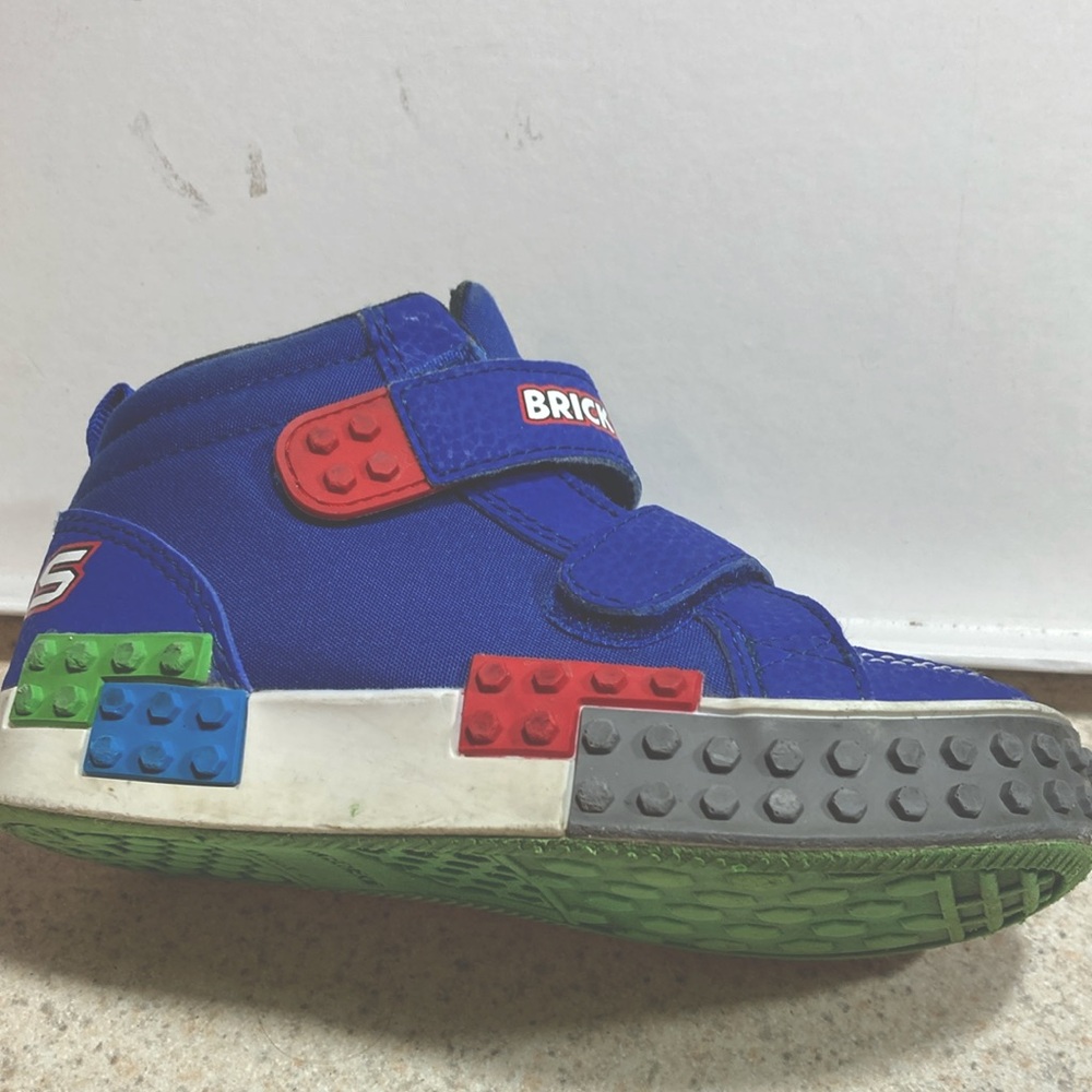 Skechers Brick Kicks Blue Lego Kool Bricks High Top Size 9 kids